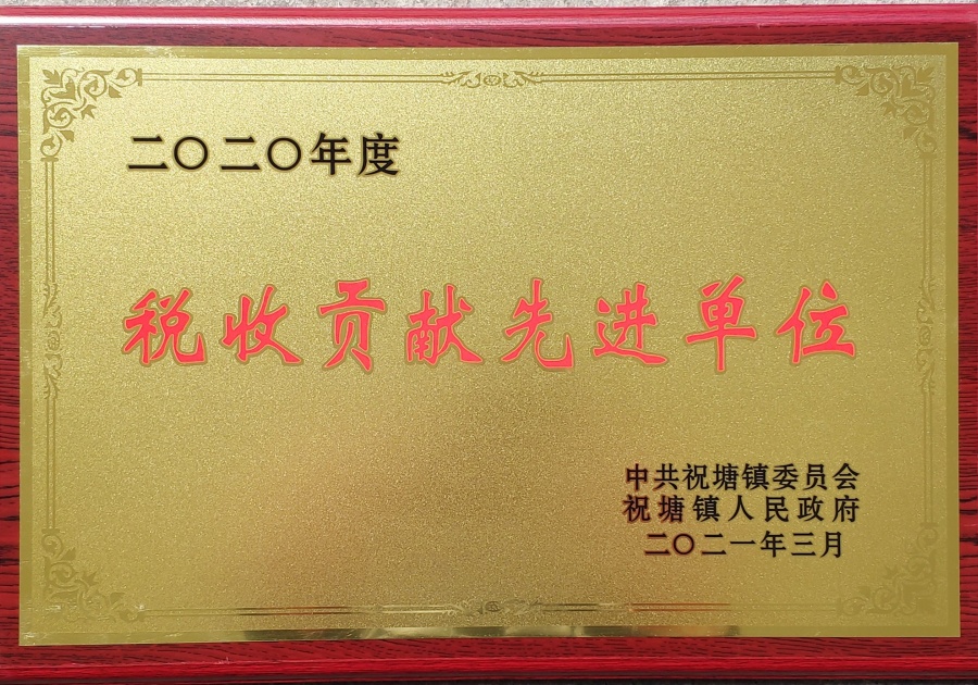 2020年度稅收貢獻(xiàn)先進(jìn)單位